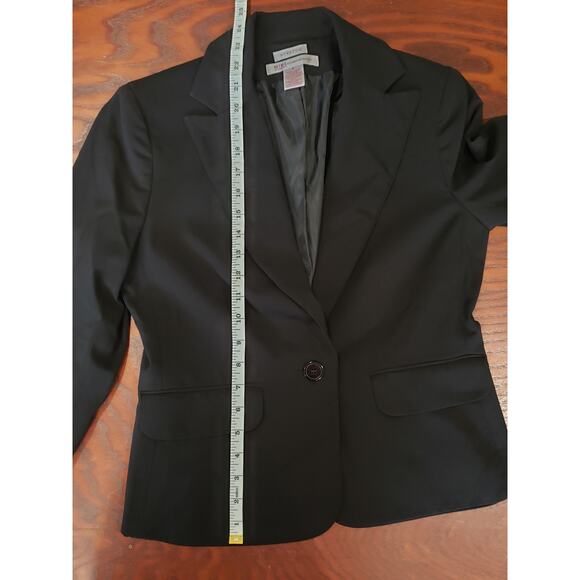 Nine & Company Basics Stretch Black Button Up Long Sleeved Blazer Suit Jacket - Picture 5 of 6